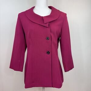Women's Blazer Vintage Size 8 Bright Pink Barbie Wearabouts Fuschia Raspberry